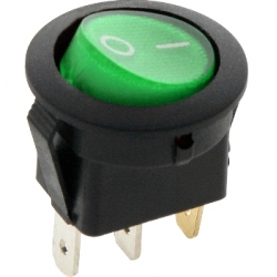 Przełącznik podświetlany okrągły 12V zielony