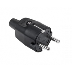Wtyczka typu niemieckiego 16A/250V gumowa czarna