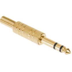 Wtyk Jack 6.3 stereo złoty