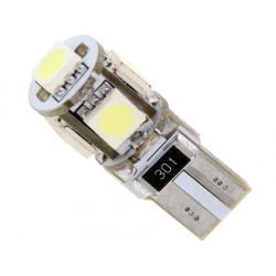 Żarówka T10/W5W 10mm 5x5050 12V biały zimny CANBUS