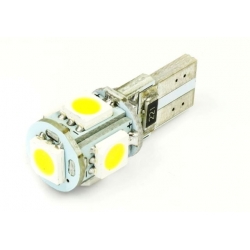 Żarówka LED W5W T10 5 SMD 5050 CAN BUS - ciepła