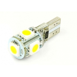 Żarówka LED W5W T10 5 SMD 5050 CAN BUS - ciepła Żarówka LED W5W T10 5 SMD 5050 CAN BUS - ciepła