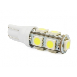 Żarówka T10/W5W 10mm 9 x 5050 12V biała zimna Żarówka T10/W5W 10mm 9 x 5050 12V biała zimna