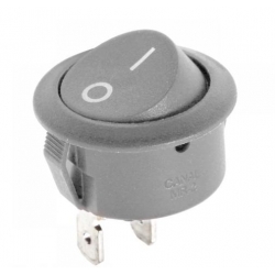 Przełącznik kołyskowy okrągły R5 01 szary 6A/250V