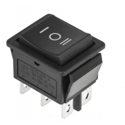 Przełącznik kołyskowy czarny 16A 6 pin (PRK0115)