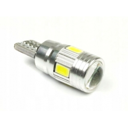 Żarówka LED W5W T10 6 SMD 5630 CAN BUS z soczewką