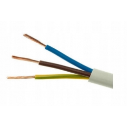 Przewód kabel elektryczny OMY 3x1,0 300V biały