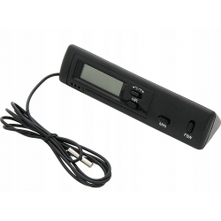Termometr + zegarek samochodowy LCD wew i zew temp