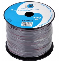 Przewód kabel głośnikowy 2 x 0.35mm czarny 100m