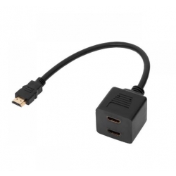 Rozgałeźnik HDMI wtyk - 2 x gniazdo na kablu 30cm