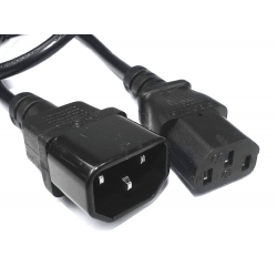 Kabel przewód zasilający C14 - C13 1,8m czarny