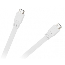 Kabel HDMI-HDMI płaski biały 2.0V 1.5m KPO3725-1.5