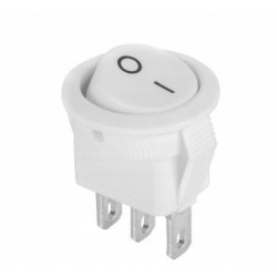 Przełącznik mini okrągły 3 PIN 3A/250V biały