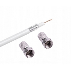 Kabel antenowy koncentryczny RG-6U + złączki F 5m