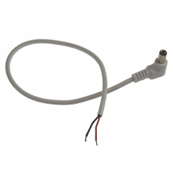Kabel Przewód Wtyk DC kątowy 2,1/5,5 biały 30cm