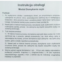 Moduł domykania 2 elektrycznych szyb - 12V Moduł domykania 2 elektrycznych szyb - 12V