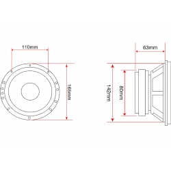 Głośnik basowy BLOW 4Ohm niskotonowy 16.5cm