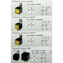 Przekaźnik 12V 20/30A typ 561 - Włochy - Markland
