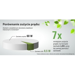 Żarówka LED G45 7W, E14, 3000K, 230V