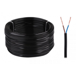 Przewód kabel elektryczny OMYp 2x0,5 płaski czarny 100m