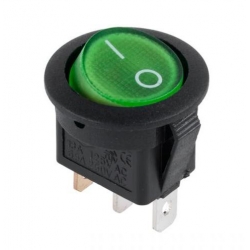 Przełącznik kołyskowy 230V podświetlany zielony